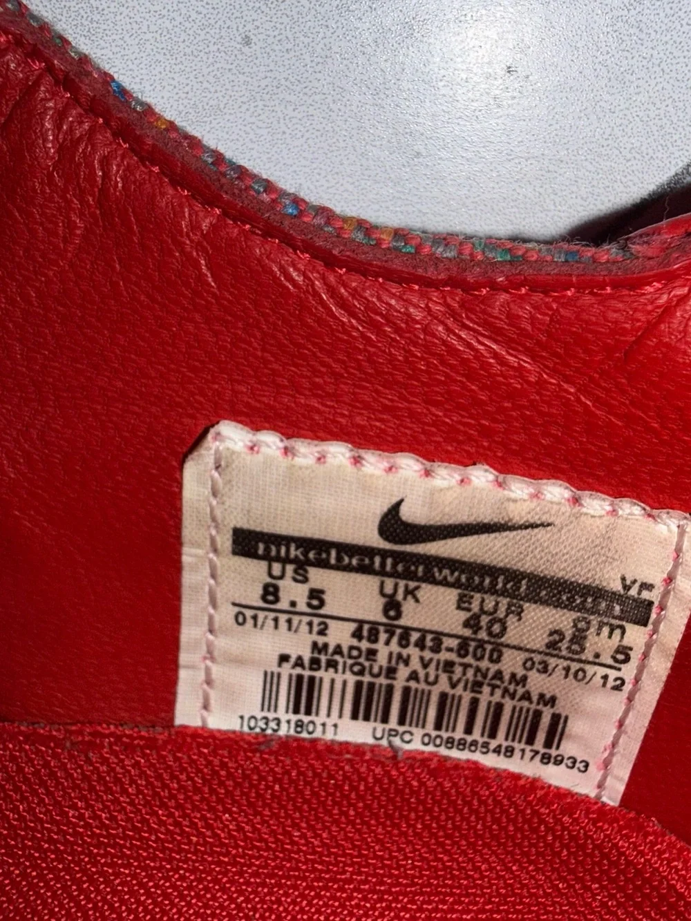 Nike Red Knit Low-Top Sneakers